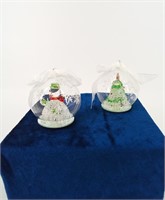 Illuminating color glass ornaments w/ gift boxes