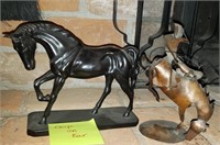 Horse Decor - Ceramic Horse Chipped, Metal Cowboy