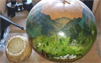 2 Pc Gourd Decor - Larger Painted, Bowl
