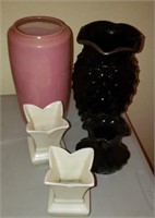 4 Pc Vase- Pink, Black, White