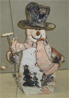 Tin Weathered Snowman Figure 22"
