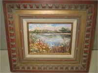 Vtg Oil Painting Of The Loiro River, France Signed