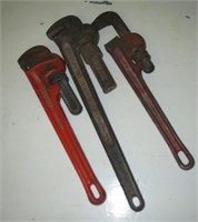 Lot Of (2) Ridgid & 1 Great Neck Pipe Wrenches