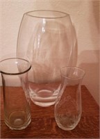 3 Pc Clear Glass Vase