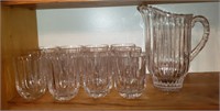 Decorative Clear Galss Cups W/ Pitcher # 2