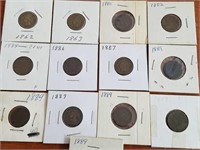 Collection of (13) Indian Head Cents (see photos)