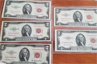 (5)  1953  $2.00  Red Seal Notes