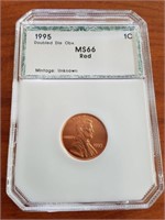 1995 Dbl Die Obv  MS66Red NGC Lincoln Cent