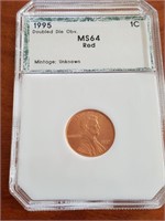 1995 Dbl Die Obv MS64Red NGC Lincoln