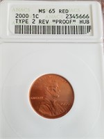 2000 Type 2 Rev Proof  MS65RED Anacs Lincoln