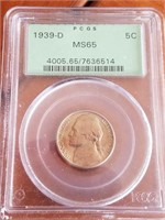1939-D MS65 PCGS Jefferson Nickel