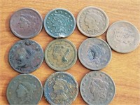 Assortment of (10) Large Cents (see photos)