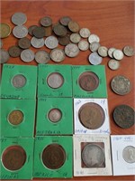 Foreign Coins incl 1800'S & Silver