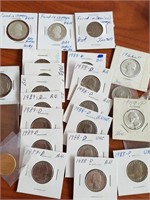 25 Assorted Washington Quarters incl 2 Silver