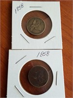 2- 1858 Flying Eagle Cents (see photos)