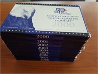 2000-2008 State Quarter Proof Sets (9 Sets)