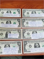 8 Sets Consecutive $1.00 Notes ($32 total)