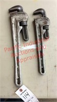 Lot of (2) aluminum pipe wrenches