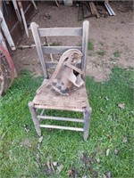 Ladder back chair and water pump