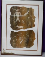 Donn Conn Native Petroglyph Art 18"x23.5"