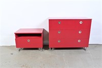 Mid Modern Chest of Drawers & End Table