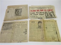 Baseball Headline Newspapers from the 1950"s