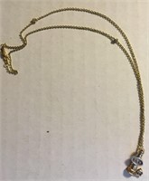 14k gold necklace w/light house pendant