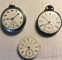 2 pocket watches & 1 parts watch