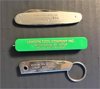 three business advertisment knives