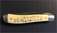 Schrade Scrimshaw knife (Fish Scene)