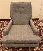 Vintage Grey Upholstered Armchair