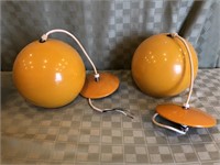 Pr. of Orange/Yellow MCM Pendant Lights