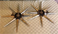 Pr. of Mid-Century Starburst Candle Sconces