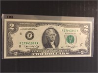 1976 Federal Reserve Note two dollar bill (as new)