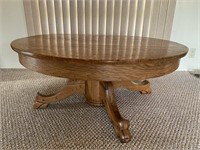 Round Oak Claw Foot Coffee Table