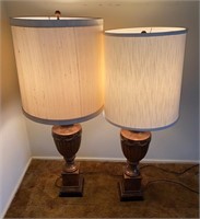 Pr. of Solid Marble Based Table Lamps