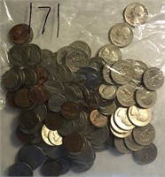bag of coins from the 1960's