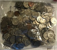 bag of coins from the 1980s