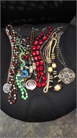 Lot of 11 Necklaces some are Stone, Wood and Beads