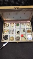 Jewelry Box Full of Brooches/Pins (15)