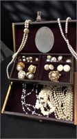Lot of Pearls Necklaces & Ear Rings Box Included