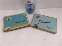 Black Cat and Players cigarette tins
