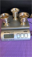 3 Small Sterling Cups 170 grams