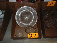 2 Crystal Platters 12" w/2 Candy Dish