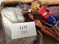 Barbie Dolls & assorted clothing Box 1