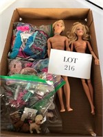 Barbie Dolls & assorted clothing Box 2