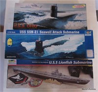 3 Submarine Kits, Not Necessarily Complete