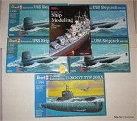 4 Revell USS Skipjack Kits/U-Boat Kit, Plus