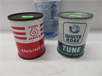 Cities & White Rose cans, 3" tall, full