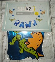Dinosaur party banner - 68in long